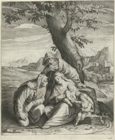 Heilige Familie met Elisabet en Johannes de Doper