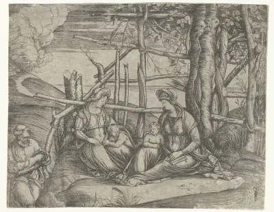 Heilige familie met Elisabeth en Johannes de Doper