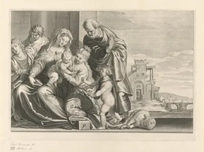 Heilige familie met H. Catharina en Johannes de Doper