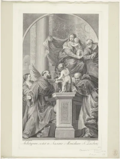 Heilige Familie met heiligen