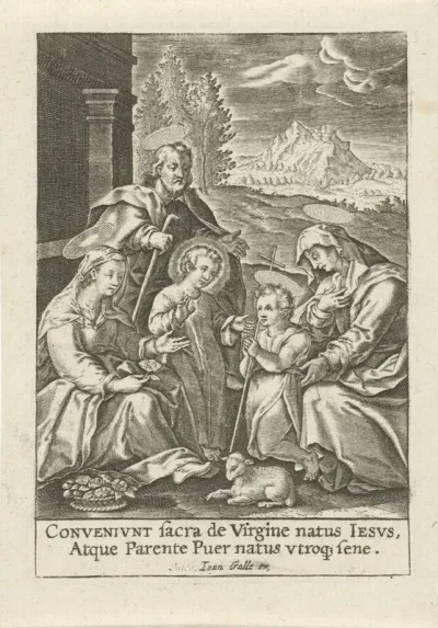 Heilige Familie met Johannes de Doper als kind en de H. Elisabet