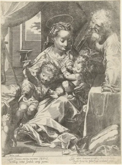 Heilige Familie met Johannes de Doper en kat (Madonna del Gatto)