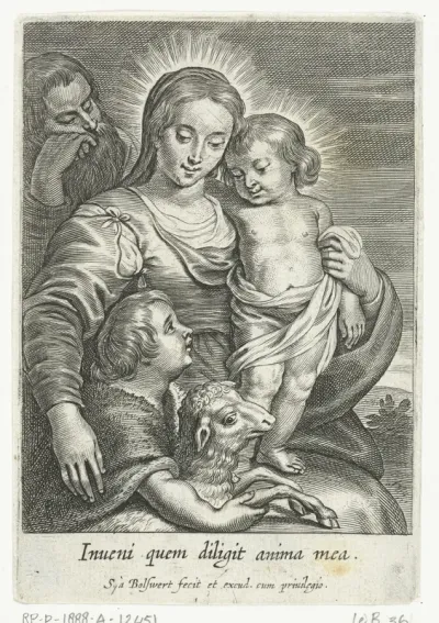Heilige familie met Johannes de Doper en lam