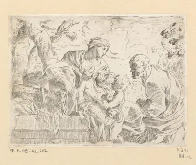 Heilige Familie met Johannes de Doper en vogel