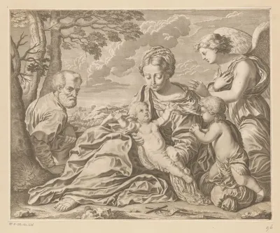 Heilige Familie met Johannes en engel
