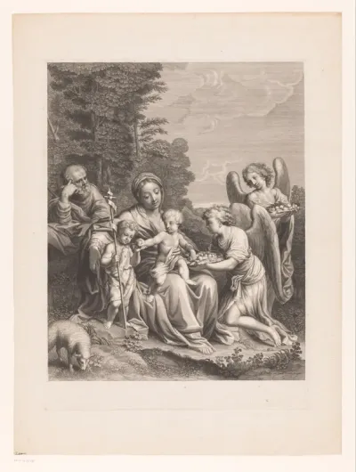 Heilige Familie met Johannes en engelen