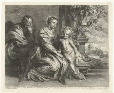 Heilige familie met papegaai