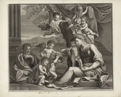 Heilige Familie met putti