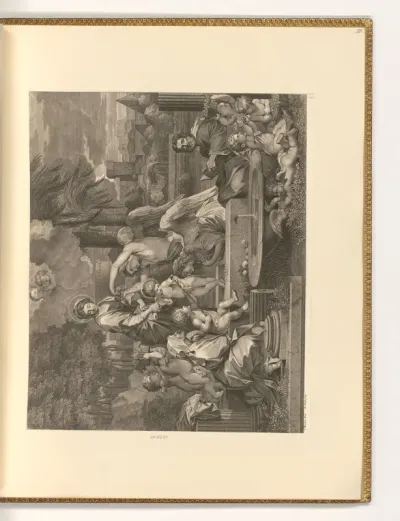 Heilige Familie mit Elisabeth und dem Johannesknaben umgeben von Putti und Engeln