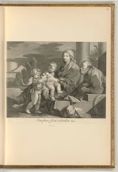 Heilige Familie mit Johannesknaben in Landschaft