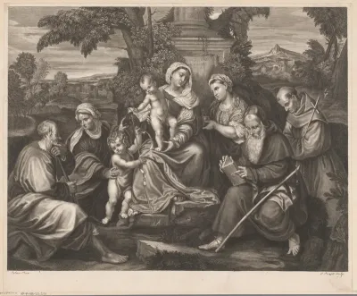 Heilige Familie omringd door heiligen