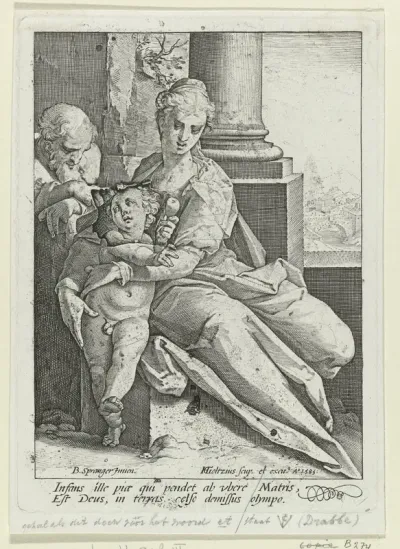 Heilige Familie voor een zuil