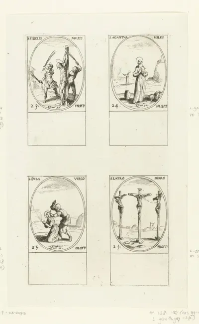 Heilige Fidelis, Heilige Agapitus, Heilige Dula (Theodula), Heilige Dismas (23-25 maart)