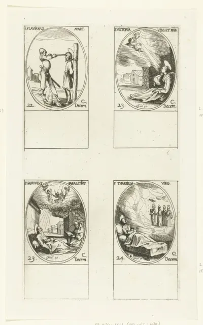 Heilige Flavianus van Acquapendente, Heilige Victoria van Rome, Heilige Servulus van Rome, Heilige Tarsilla van Rome (22-24 december)