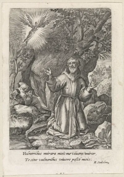 Heilige Franciscus van Assisi ontvangt de stigmata