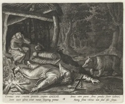 Heilige Gallatius van Helvetië als kluizenaar