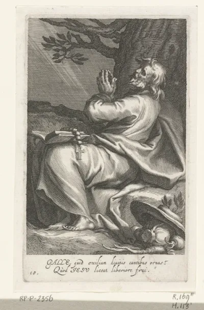 Heilige Gallatius van Helvetië als kluizenaar