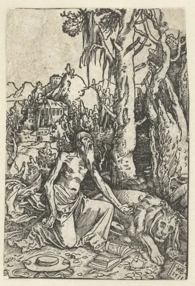 Heilige Hieronymus als boeteling in de woestijn