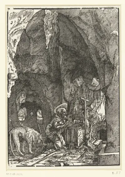 Heilige Hieronymus in een grot