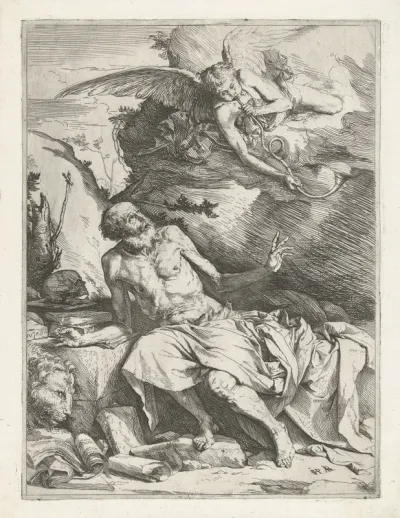 Heilige Hieronymus met de engel