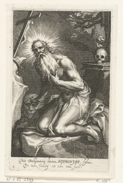 Heilige Hiëronymus van Betlehem als kluizenaar