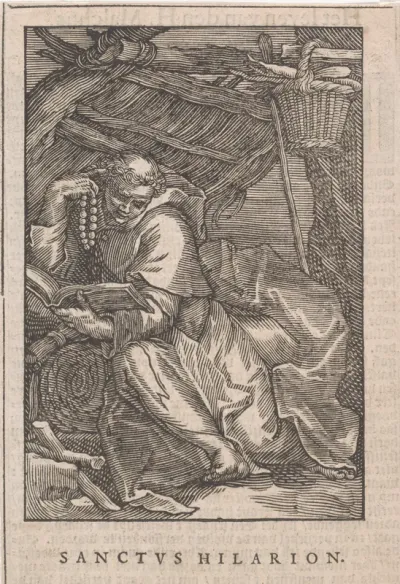Heilige Hilarion de Grote als kluizenaar
