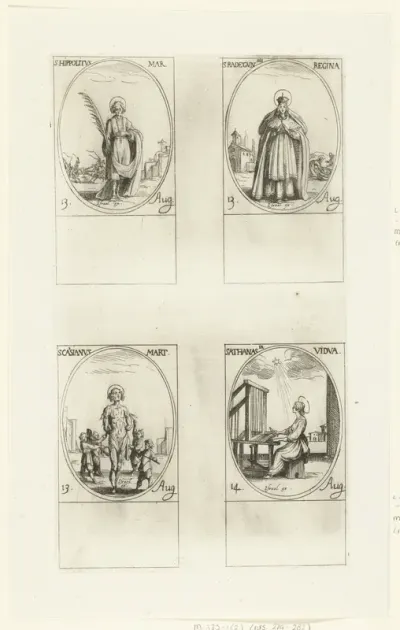 Heilige Hippolytus van Rome, Heilige Radegundis van Poitiers, Heilige Cassianus van Imola, Heilige Athanasia van Aegina (13-14 augustus)