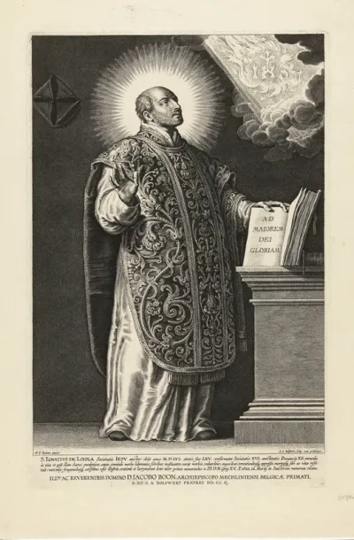 Heilige Ignatius van Loyola met monogram IHS