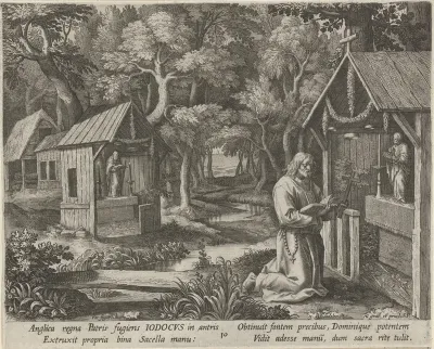 Heilige Jodocus van Ponthieu als kluizenaar