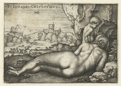 Heilige Johannes Chrysostomus als kluizenaar in de woestijn