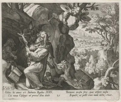 Heilige Johannes van Bohemen als kluizenaar