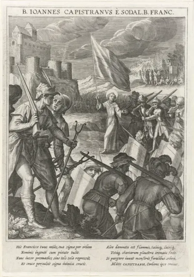 Heilige Johannes van Capestrano leidt de Hongaarse troepen bij het beleg van Belgrado