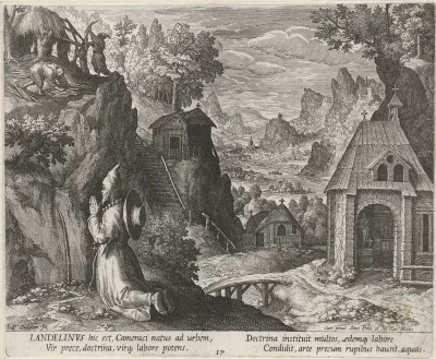 Heilige Landelinus als kluizenaar