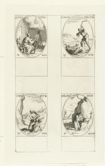 Heilige Lucas de Evangelist, Heilige Lucianus, Heilige Irene van Portugal, Heilige Hilarion de Grote (18-21 oktober)