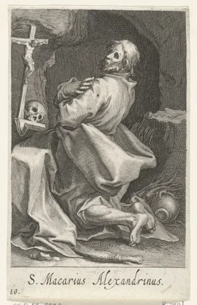 Heilige Macarius van Alexandrië als kluizenaar
