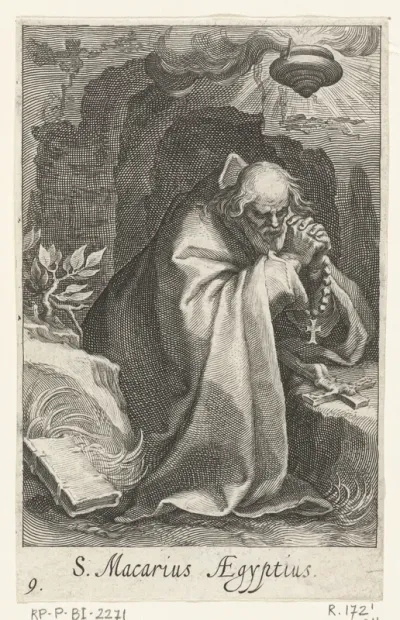 Heilige Macarius van Egypte als kluizenaar