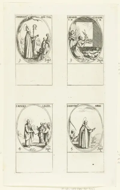 Heilige Mansuetus van Toul, Heilige Seraphia en Heilige Erasma, Heilige Mozes, Heilige Bertinus van Poperinge (3-5 september)