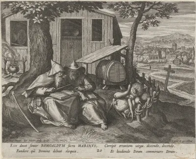 Heilige Marinus en de heilige Romualdus als kluizenaars