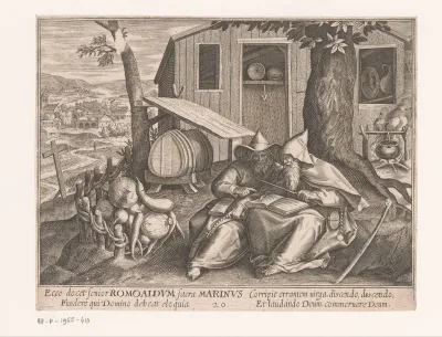 Heilige Marinus en de heilige Romualdus als kluizenaars