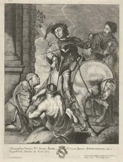 Heilige Martinus deelt zijn mantel met een bedelaar