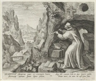 Heilige Martius van Auvergne als kluizenaar