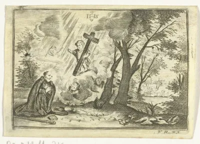 Heilige met visioen van Christus