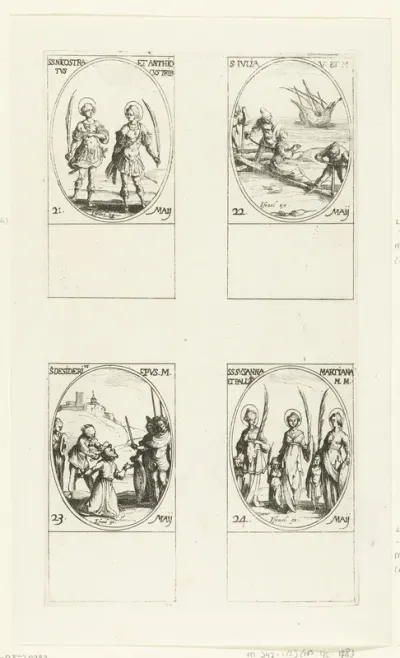 Heilige Nicostratus en Heilige Antiochus, Heilige Julia van Corsica, Heilige Desiderius van Vienne, Heilige Susanna, Heilige Marciana en Heilige Palladia van Galatia (21-24 mei)