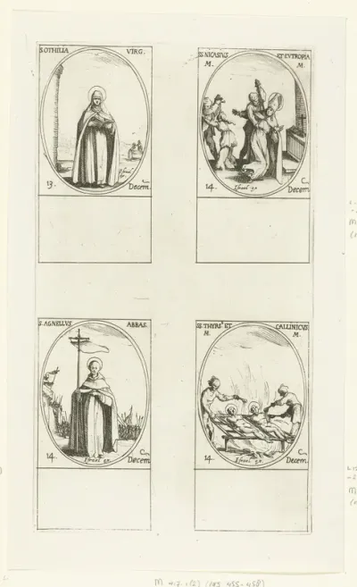 Heilige Odilia van Odilienberg, Heilige Nicasius en Heilige Eutropia van Reims, Heilige Agnellus van Napels, Heilige Thyrsus en Heilige Callinicus van Apollonia (13-14 december)