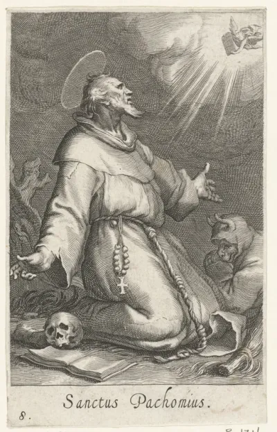 Heilige Pachomius de Oudere als kluizenaar