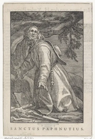 Heilige Paphnutius als kluizenaar