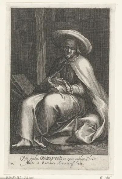 Heilige Paphnutius de Grote van Egypte als kluizenaar