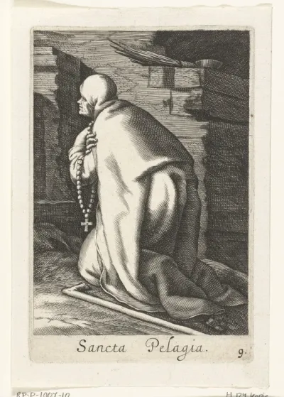 Heilige Pelagia van Antiochië als kluizenares