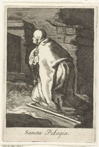 Heilige Pelagia van Antiochië als kluizenares