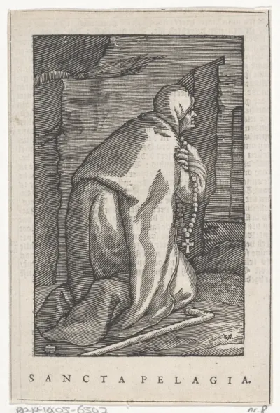 Heilige Pelagia van Antiochië als kluizenares
